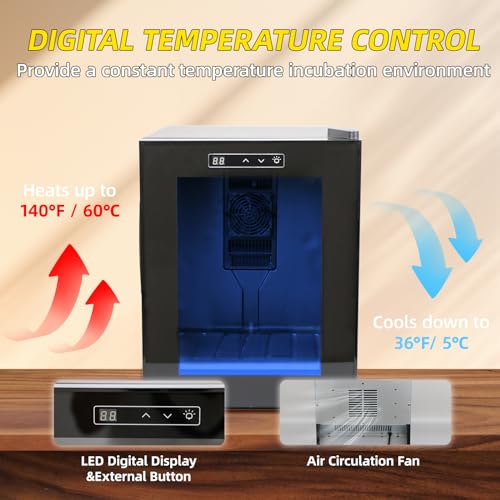 Reptile Incubator 16L Scientific Lab Incubator Digital Incubator Cooling and Heating Temperature can be Controlled at 50℉~104℉ Reptile Egg Incubator 110V Work for Small Reptiles - size: 16L