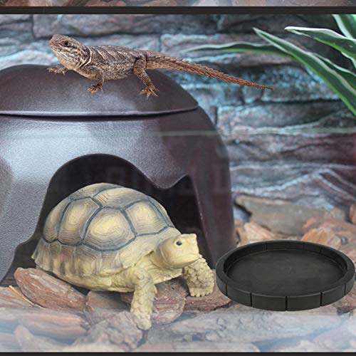Reptile Feeding Dish Bowl Food and Water Bowl Tortoise Dish Reptile Tank Decor, Dia 6.7 Inches, Round