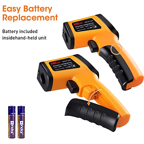 Laser Thermometer Infrared Temp Gun with Self Calibration -58°F to 1022°F (-50°C to 550°C), Not for Human Digital Infrared Thermometer Pyrometer with Backlit for Kitchen Cooking Industry, Automotive - color: Yellow -58°F ~ 1022°F