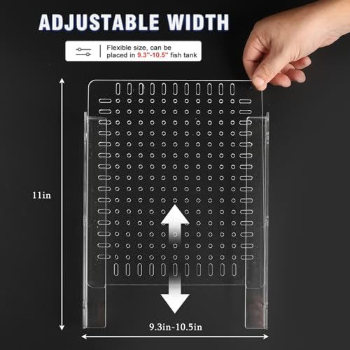 LIYAOLI Aquarium Divider 10 Gal, Clear Acrylic Fish Tank Separator with Suction Cups | Clear acrylic tank divider, strong suction cups hold securely, cut-to-fit design, non-toxic, for betta & cichlid tanks - size: 9.5''x11''(10gal)