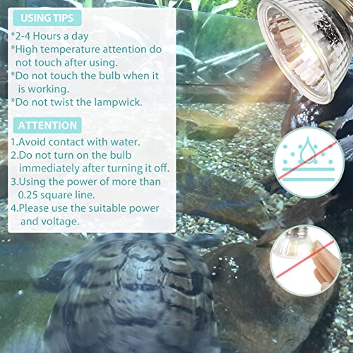 LUCKY HERP 4 Pack 50W UVA UVB Reptile Light Bulbs, Heat Lamp Bulbs for Reptiles and Amphibians, Basking Light Bulb for Turtle, Bearded Dragon, Lizard Heating Use - size: 50*4