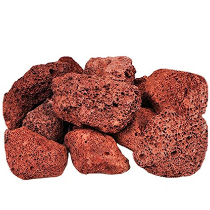 Tfwadmx Aquarium Red Lava Rock 10 Pcs Fish Tank Volcanic Pumice Stones for Betta Fish Shrimp (1.96''-3.14'') - color: Red, size: L:2''-3.2''