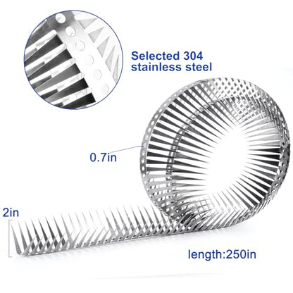 Bird Spikes - 250 Inch Stainless Steel Fence Spikes for Pigeons, Raccoons, Snakes - Deterrent Defender | 250 inch stainless steel bird spikes - size: 250 inch