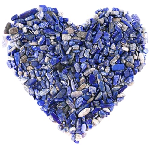 WAYBER Crushed Deep Blue Lapis Lazuli, Decorative Gravel Stones, 2 Pounds | Toxin-Free, Fade-Resistant, Ideal for Reiki Healing, DIY Crafts, Vase Filler, Aquarium & Bonsai Decoration - color: Deep Blue, size: 2 Pounds