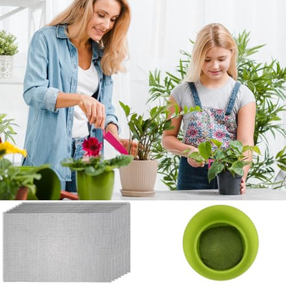 20Pcs Flower Pot Hole Mesh Pad Mesh for Plants 11.8x7.8 Inch | Drainage Meshes, Planter Meshes, Bottom Grid Mat, Plant Succulent Potting Mat, Bonsai Pots Barrier