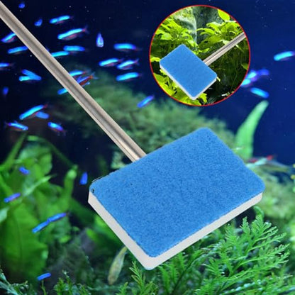 Yamibobo Long Handle Fish Tank Sponge Brush Extendable Aquarium Fish Tank Cleaning Set for Glass, Fish Tank Sponge Cleaner with 1 Sponge Pad