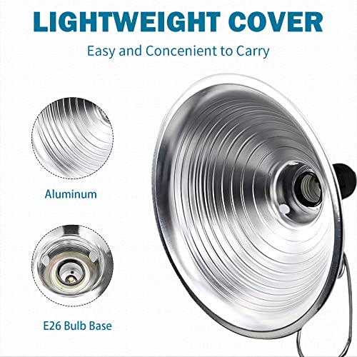 EP Clamp Lamp Light with Detachable 8.5 Inch Aluminum Reflector, 150 Watt E26 Socket (No Bulb Included), 6 Foot 18/2 SPT-2 Cord Cord, 2 Pack - size: 6