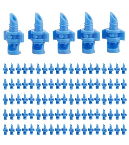 100PCS 90 Degree Misting Nozzle Irrigation, Sprinklers Sprayer for Garden Irrigation System, Micro Sprayer Refraction Automizing Drippers - size: 100pcs-90DR-Blue