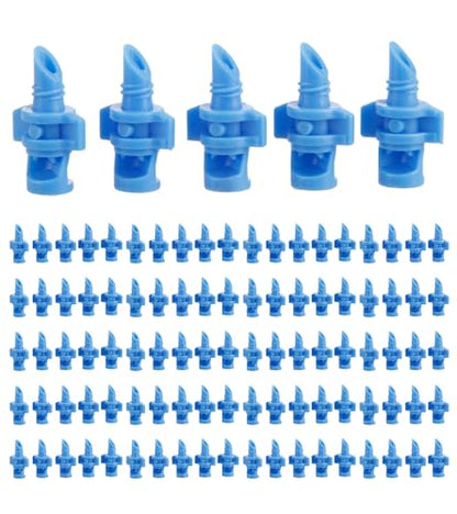 100PCS 90 Degree Misting Nozzle Irrigation, Sprinklers Sprayer for Garden Irrigation System, Micro Sprayer Refraction Automizing Drippers - size: 100pcs-90DR-Blue