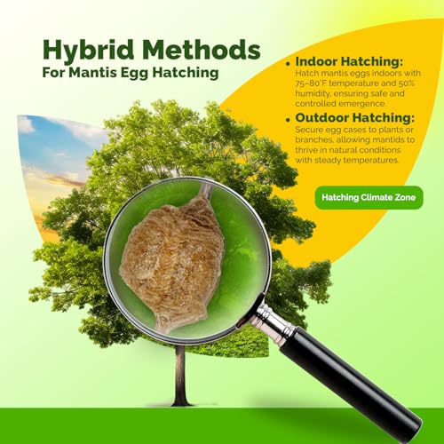 USMANTIS Praying Mantis Ootheca Egg Case with Hatching Habitat Cup - T Sinensis, Brown, Insect Terrarium, Science Kits, Indoor/Outdoor - size: Pack of 1