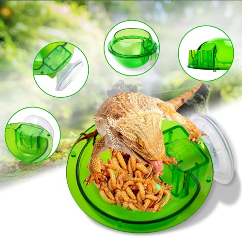 PINVNBY Reptile Bowl with Suction Cup,Chameleon Feeding Bowl,Gecko Food and Water Feeding Dish Pet Feeder Supplies Accessories for Lizards,Snakes,Bearded and Dragons(4 Pcs) - size: 【4 PCS】