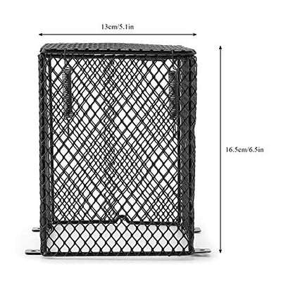 TOPINCN Reptile Heater Guard Anti Scald Heating Bulb Lamp Enclosure Cage Protector Heat Light Mesh Cover Lampshade for Day Night Lights Ceramic Light Bulb (Cubiod) - color: Cubiod