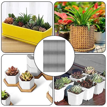 Xiaokeis 5pcs Flower Pot Hole Mesh Pad, 7.87 x 11.81inch Bonsai Mesh Drainage Screens Plant Pot Drainage Meshs Plant Screen Meshs, DIY Drainages Netting Pots Bottom Grid Mat(Color:Black)