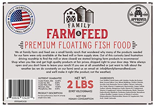 | Premium Floating Fish Food | Pond and Lake | Pellets | 2 Pounds