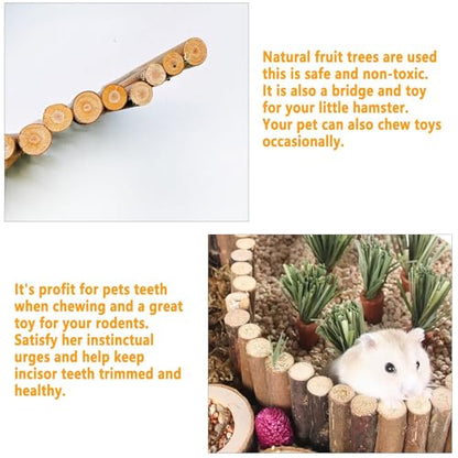 kathson 4PCS Hamster Wooden Bridge Toys,11.02" L x 6.09" W Large Climbing Toy,Rat Ladder,Small Animal Chew Toys,Wood Hideout Tunnel for Chinchillas Guinea Pig Gerbils Ferret Syrian Hamster Squirrel - color: 4pcs