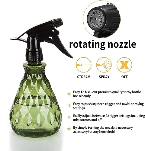 wugongshan 2 Pcs Spray Bottles, 500 ml/17 oz Empty Water Spray Bottles, Plastic Reusable Adjustable Mist Sprayer Squirt Bottles Containers Refillable for Cleaning Solutions, Gardening, Plants - color: Brownish and Green