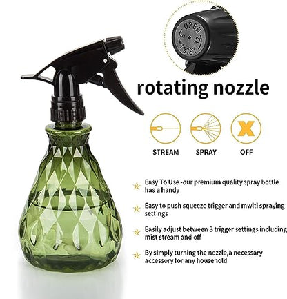 wugongshan 2 Pcs Spray Bottles, 500 ml/17 oz Empty Water Spray Bottles, Plastic Reusable Adjustable Mist Sprayer Squirt Bottles Containers Refillable for Cleaning Solutions, Gardening, Plants - color: Brownish and Green