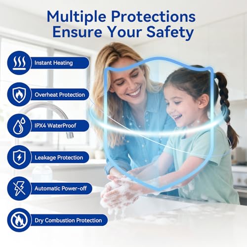 110V Tankless Water Heater Electric, 3000W Tankless Electric Water Heater Instant, Under Sink Water Heater with Digital Display, On Demand Hot Water Heaters Electric for Kitchen Washin Bathroom.