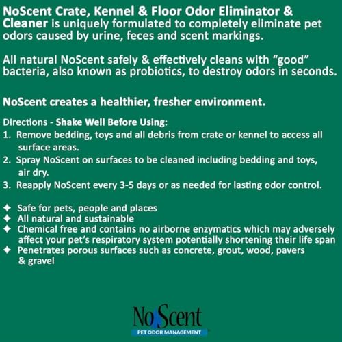No Scent Crate Kennel & Floor Cleaner for Dog Run, Cat Carrier, Hard Surface Pet Odor & Stain Management (128 Fl Oz / 3.8 Liter) Gallon - size: 128 Fl Oz (Pack of 1)