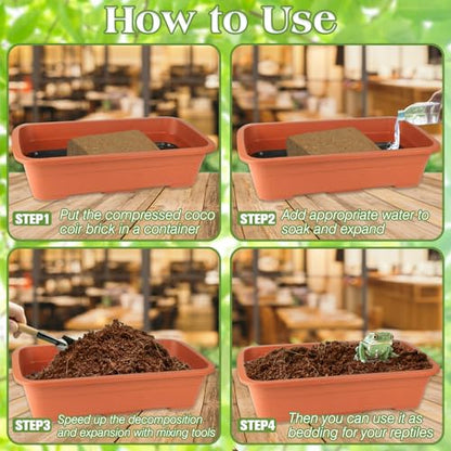 10LBS Coconut Fiber Substrate, Premium Coco Coir Reptile Substrate | 100% Coconut Husk Terrarium Bedding for Reptiles, Tortoise, Bearded Dragon, Gecko, Snake, Hermit Crabs, Frogs, Tarantula - color: 1pcs-10lbs
