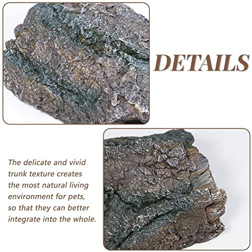fazhongfa Reptile Hide Tree Trunk Lizard Snake Gecko Axolotl Spider Turtles Bearded Dragon Tank Accessories Large Hollow Log for Aquarium or Fish Tank Resin Wood Decorations Ornament - style: Style-1