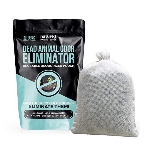 Dead Animal Smell Eliminator Pouch – Fragrance-Free Activated Charcoal Odor Absorber With Specialized Zeolite– Attics, Walls, Crawlspaces. For After Cleanup. Pet & Kid Safe, XL, Covers 375 Sq Ft
