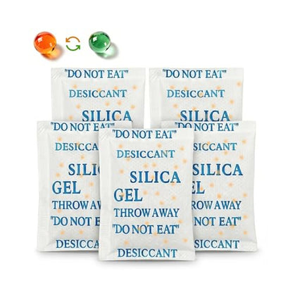 50 Pack 5g Reusable Silica Gel Packets, Food Grade Silica Packets | Rapid moisture absorption protects clothes, documents and jewelry from humidity damage in any sealed container