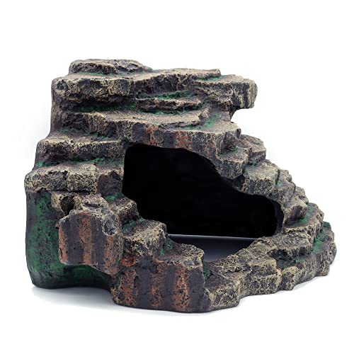 JIHAQUA Bearded Dragon Tank Accessories Extra Large Cave | Reptile Hideouts Cave Habitat Decor Bearded Dragon Clothes