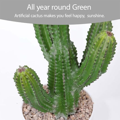Artificial Cactus 14inch Faux Cacti Fake Succulent Plants for Indoor Outdoor Home Office Garden Decor - size: 14inches