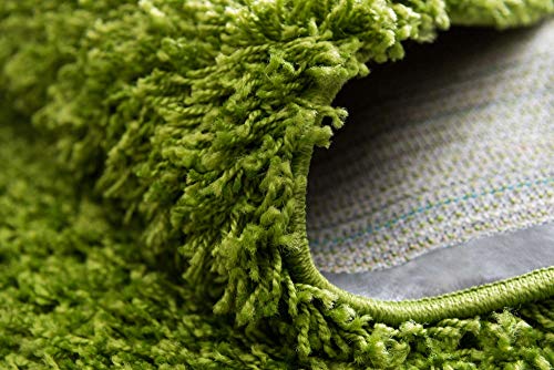 Unique Loom Solid Shag Collection Area Rug (2' x 6' 5" Runner, Grass Green) - color: Grass Green, size: 2' x 6'5" (Runner)