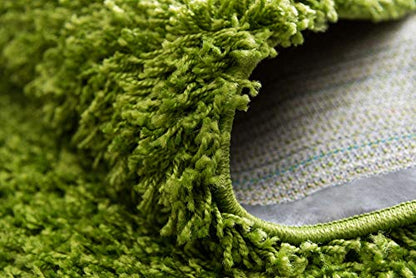 Unique Loom Solid Shag Collection Area Rug (2' x 6' 5" Runner, Grass Green) - color: Grass Green, size: 2' x 6'5" (Runner)