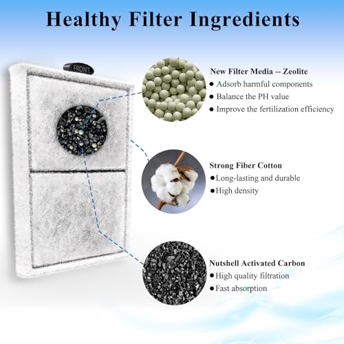 Pryitier 9 Pack PF-L Filter Cartridges Replacement Fish Tank Refill with Zeolite Compatible with PF20, PF30, PF40 and PF75 Power Filters - size: 9 Pack