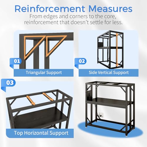 METYERRY 20-29-37 Gallon Fish Tank Stand with Power Outlet,Adjustable Shelf | 600 LBS Heavy Duty Metal Frame, Fits Fish Tanks Reptile Tanks and Turtle Tanks, Water Resistant Board, Home Aquarium Setup - color: Black, size: 20-29-37 Gallon