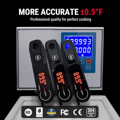 TempPro TempSwift 1 Sec Instant Read Meat Thermometer Digital | Kitchen Food Thermometer with 180° Rotating Display, IP67 Waterproof Cooking Thermometers for Deep Fry Smoker Grill BBQ - color: Black