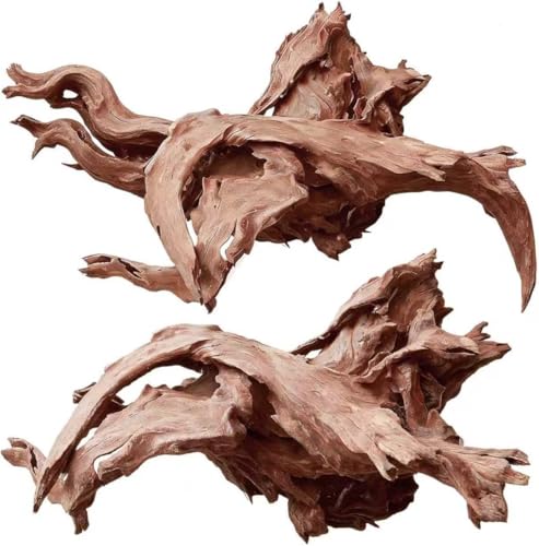 EFFIELER Natural Driftwood for Aquarium Decor – Unique Size Real Wood Branches for Fish Tank, Reptile Habitat, Terrarium, Hermit Crab, Shrimp Tank (11-14 INCH 2-Pack, Mopani Driftwood) | Aquarium & Terrarium Compatible Unique Organic Shapes - size: 11-14