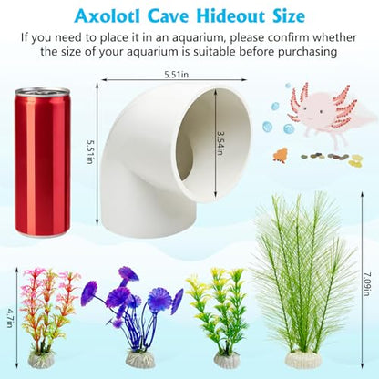 Hamiledyi Axolotl Hideout Tube Set Resting Tunnel for Aquarium Axolotl Cave Hideout Fish Tank Accessories Habitat Shelter for Turtle Betta Fish Lizard and Other Small Reptiles and Amphibians