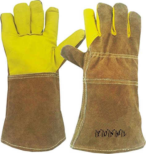 Hand Max Versatile Multi Purpose 14inch Cow Gauntlet Leather Kevlar Heat Resistant Gloves