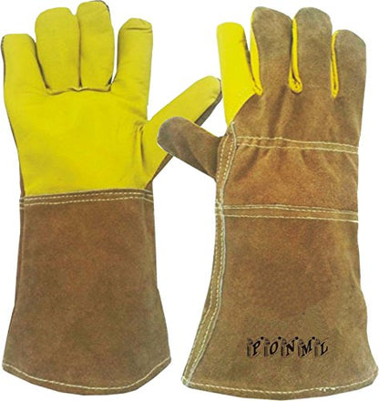 Hand Max Versatile Multi Purpose 14inch Cow Gauntlet Leather Kevlar Heat Resistant Gloves