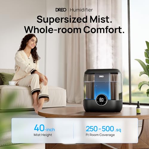 DREO 6L Humidifiers for Bedroom, 60H Runtime, 28 dB Quiet, HM524, Black - color: Black, size: 6L