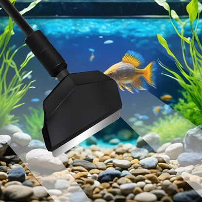 AQUANEAT Small Fish Tank Cleaner, Aquarium Cleaning Tools, 3 in 1 Glass Cleaner with Algae Scraper, Sponge Brush, for Small Nano Tanks up to 10gal - size: Small