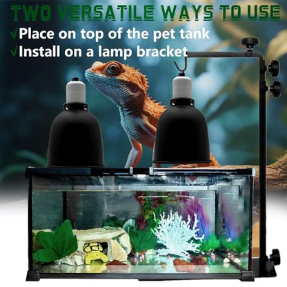BNOSDM Reptile Light Fixture,5.5 Inch Deep Dome Reptiles Heat Lamp Fixture for UVB UVA Bulb,Heat Basking Bulb,Optical Reflection Heat Lamp Fixtures for Reptile Amphibian Tank Terrariums - size: 5.5 Inch Deep