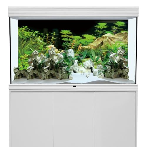 AWERT 48x18 inches Aquarium Background Seaweed Aquarium Background Aquatic Plant Stone River Bed & Lake Fish Tank Background Vinyl Background - size: 48x18in/120x45cm