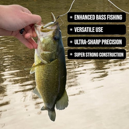 Reaction Tackle Wide Gap Wacky Hooks, Weedless Worm Hooks for Bass, High Carbon Steel Hooks for Stick Worm Soft Plastics, Neko Rig and Finesse Fishing (25-Pack) - size: #3/0 Fiber Guard