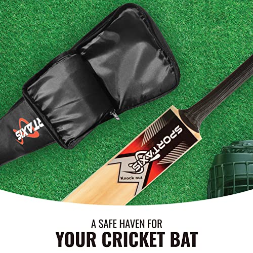 SPORTAXIS Foam Padded Bag for Cricket Bat- Adjustable Strap, Lightweight, Durable, Strong Protection to Bats (Black)