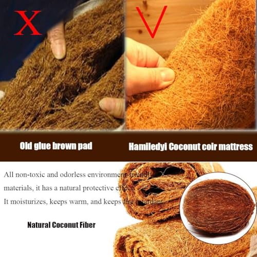 Hamiledyi Reptile Carpet Natural Coconut Fiber Tortoise Carpet Mat for Pet Terrarium Liner Reptile Supplies for Lizard Snake Chamelon Turtle Bedding Bunny Rabbit Mat (4 Pcs) - size: 4 Packs/19.7 x 11.8 Inch