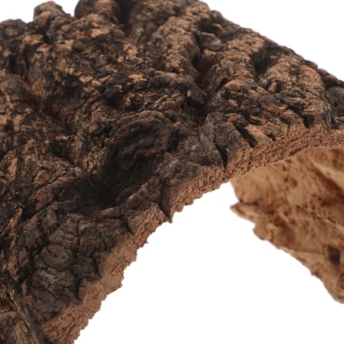 Natural Reptile Hideout: Terrarium Accessory Cork Bark Shelter - Rustic Reptile Tunnel Cave for Leopard Gecko, Bearded Dragon, Snake Climbing Hiding 6.7"X6.2"X4.3" - size: 17.00X15.80X11.00CM