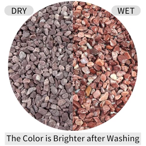 FANTIAN 2 lbs Succulent Cactus Rocks, 3/8 Inch Aquarium Gravel, Red | Small Stones Pebbles for Indoor Plants, Vases, Fish Tank, Terrarium, Pot Top Dressing, Drainage, Outdoor Garden Landscaping - color: Red Gravel