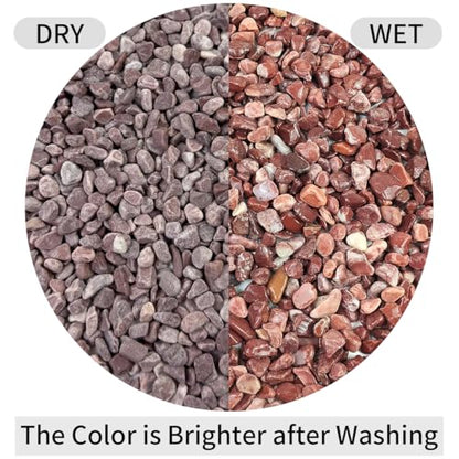 FANTIAN 2 lbs Succulent Cactus Rocks, 3/8 Inch Aquarium Gravel, Red | Small Stones Pebbles for Indoor Plants, Vases, Fish Tank, Terrarium, Pot Top Dressing, Drainage, Outdoor Garden Landscaping - color: Red Gravel