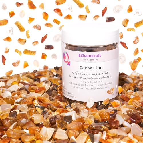 Carnelian Crystal Chips Bulk 1lb, 1200+ Pieces, 5-8mm Natural Gemstones - color: Carnelian, size: 1LB