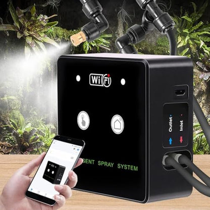 WiFi Terrarium Misting System, 360° Rotating Spray Nozzle with Timed Control, Automatic Humidifier Kit Rainforest Plant Reptile, USB Powered(3 nozzle) - size: 3 nozzle